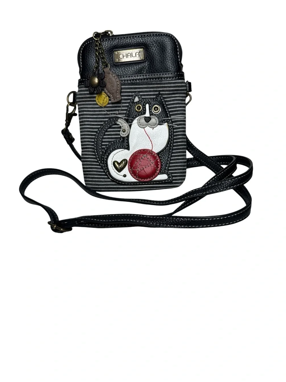 Chala Fat Cat Striped Cell Phone Crossbody Purse